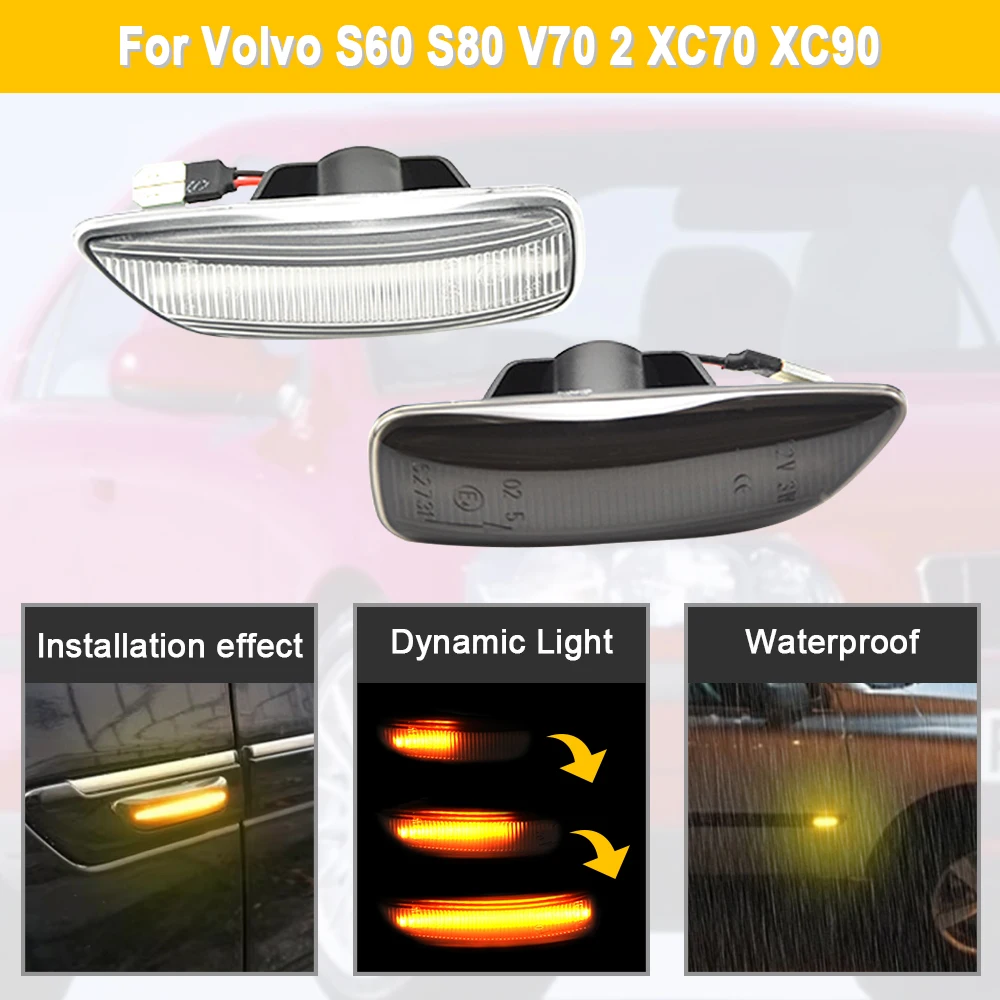 

High quality For Volvo XC90 S80 XC70 V70 S60 Left Right Side Wing Mirror Indicator Turn Signal Light Lamp Lens