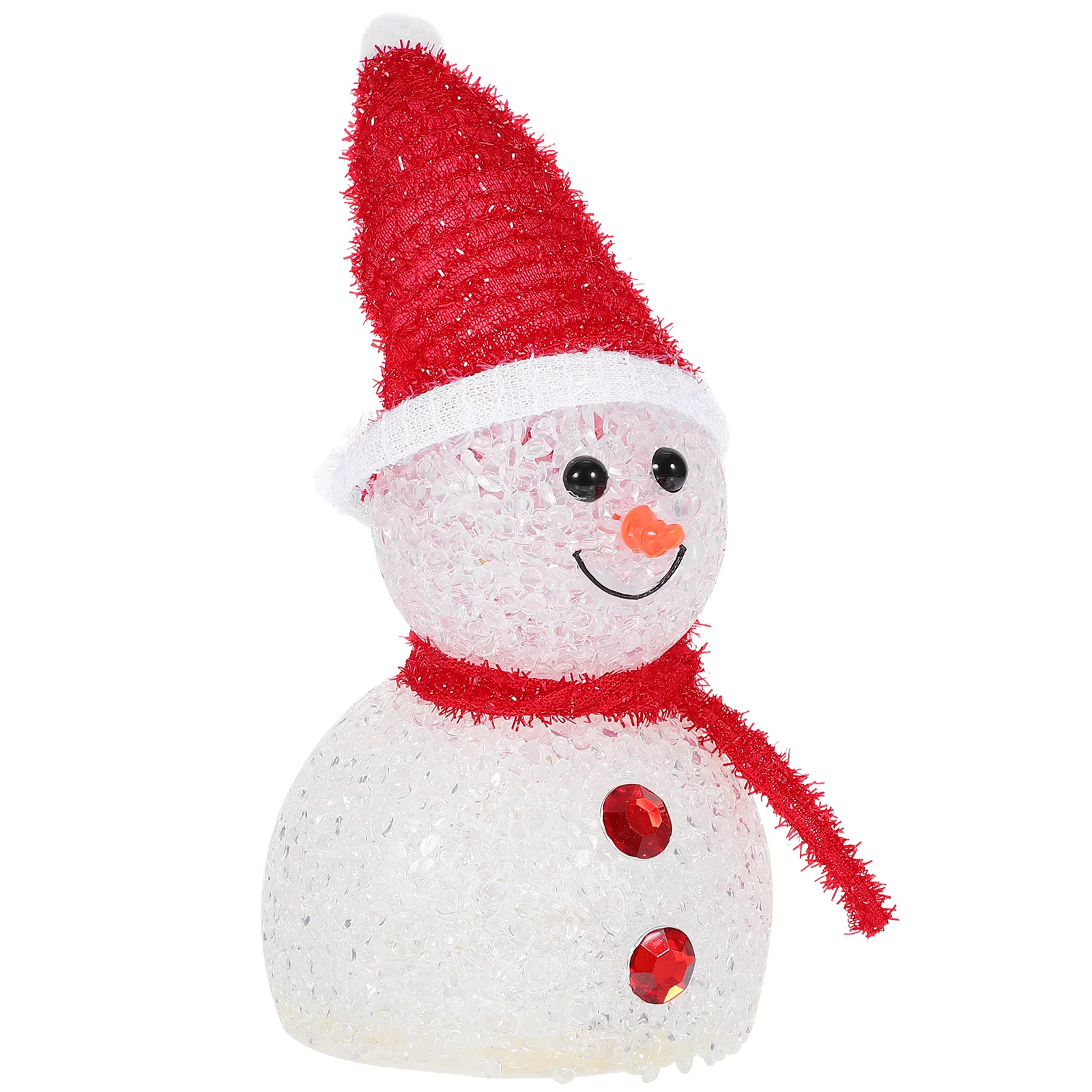 

LED Snowman Light Christmas Decorations Night Party Desktop Gift Warm White Light Large 8.8x19.5cm Red