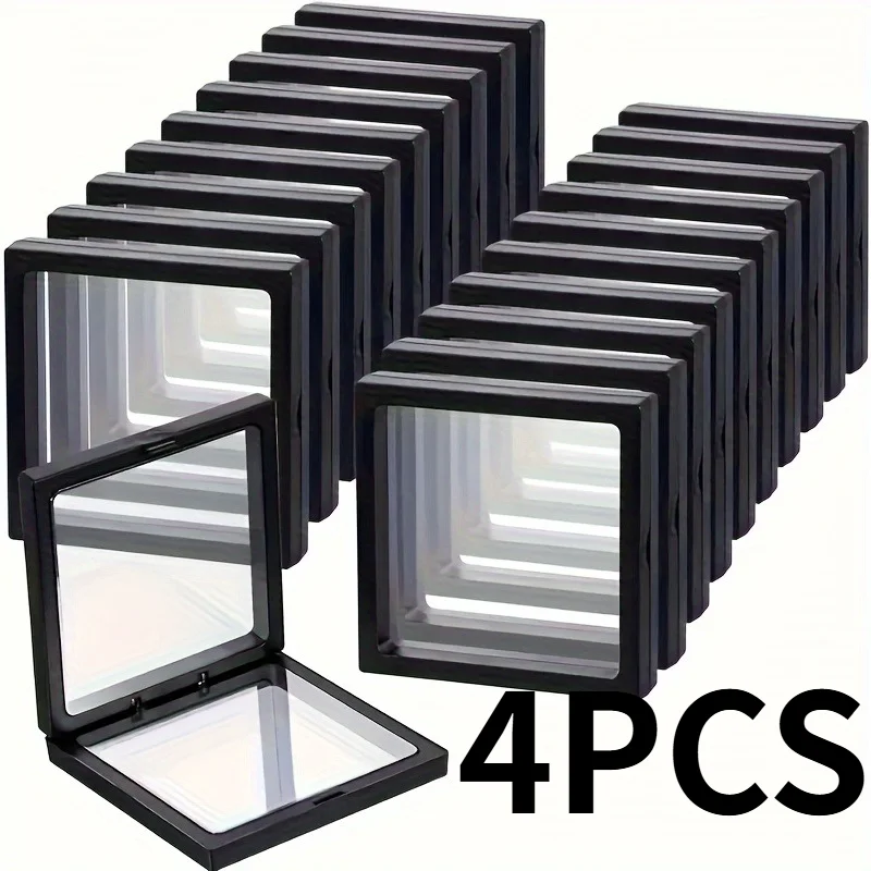 

Набор из 4 плавающих демонстрационных коробок, пылезащитная упаковка для ювелирных изделий, прозрачные коробки для хранения ожерелий и браслетов. Подарочные коробки для розничной продажи.