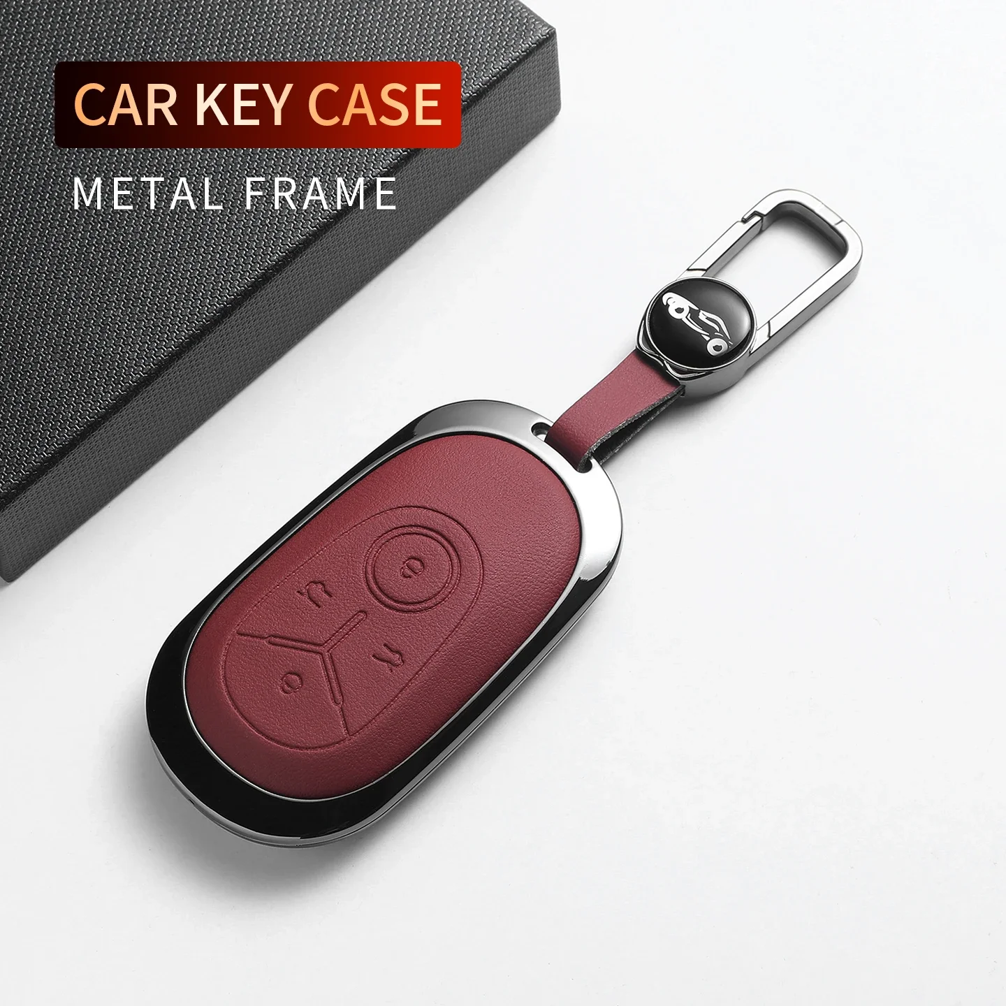 Leather Metal Car Key Case For Geely Star Vow Geome Emgrand X7 EX7 Coolray Automobiles Key Protector Decorative Shell Accessorie