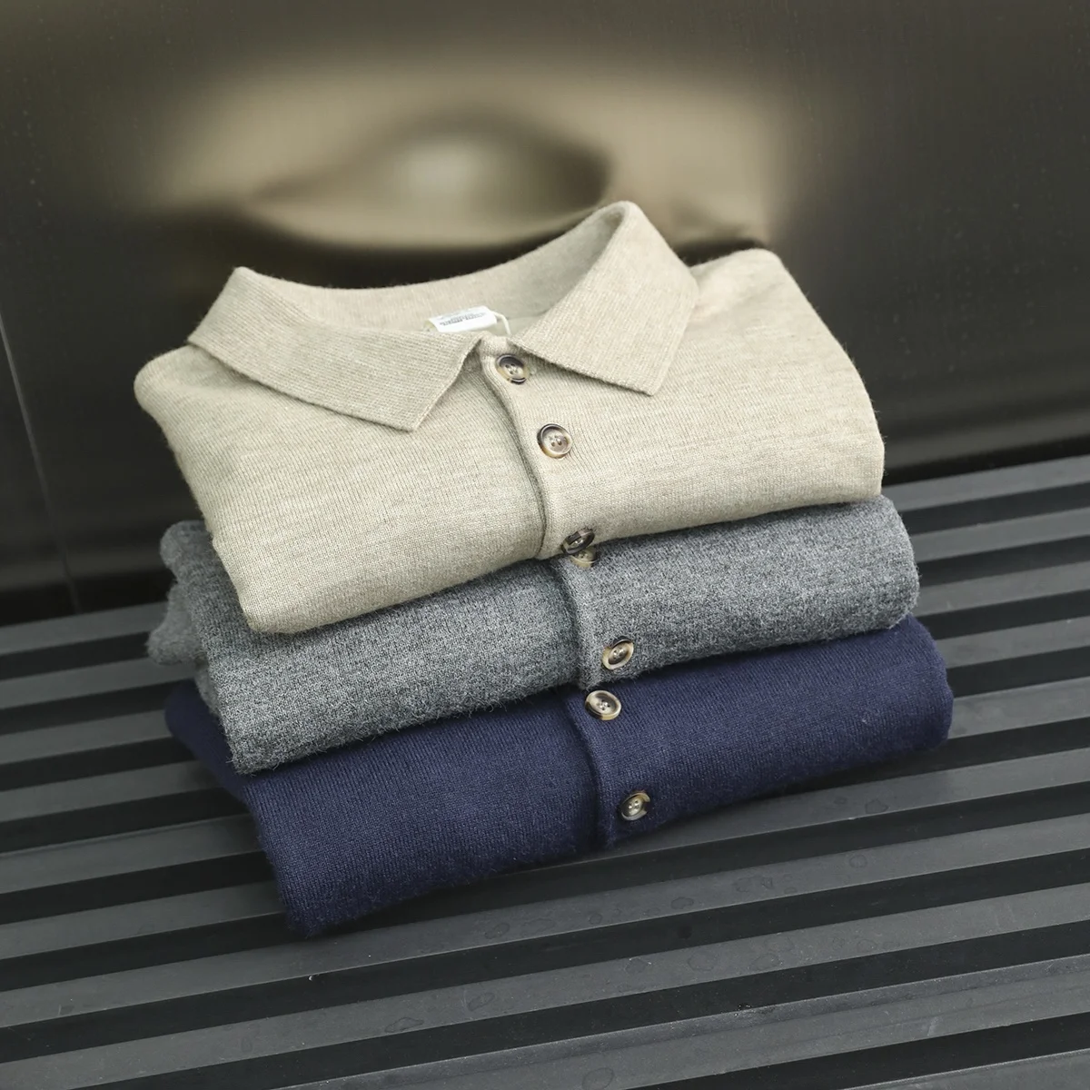 

Мужской модный вязаный свитер с воротником, прямой крой, осенний, теплый, с длинными рукавами, городской стиль, 599