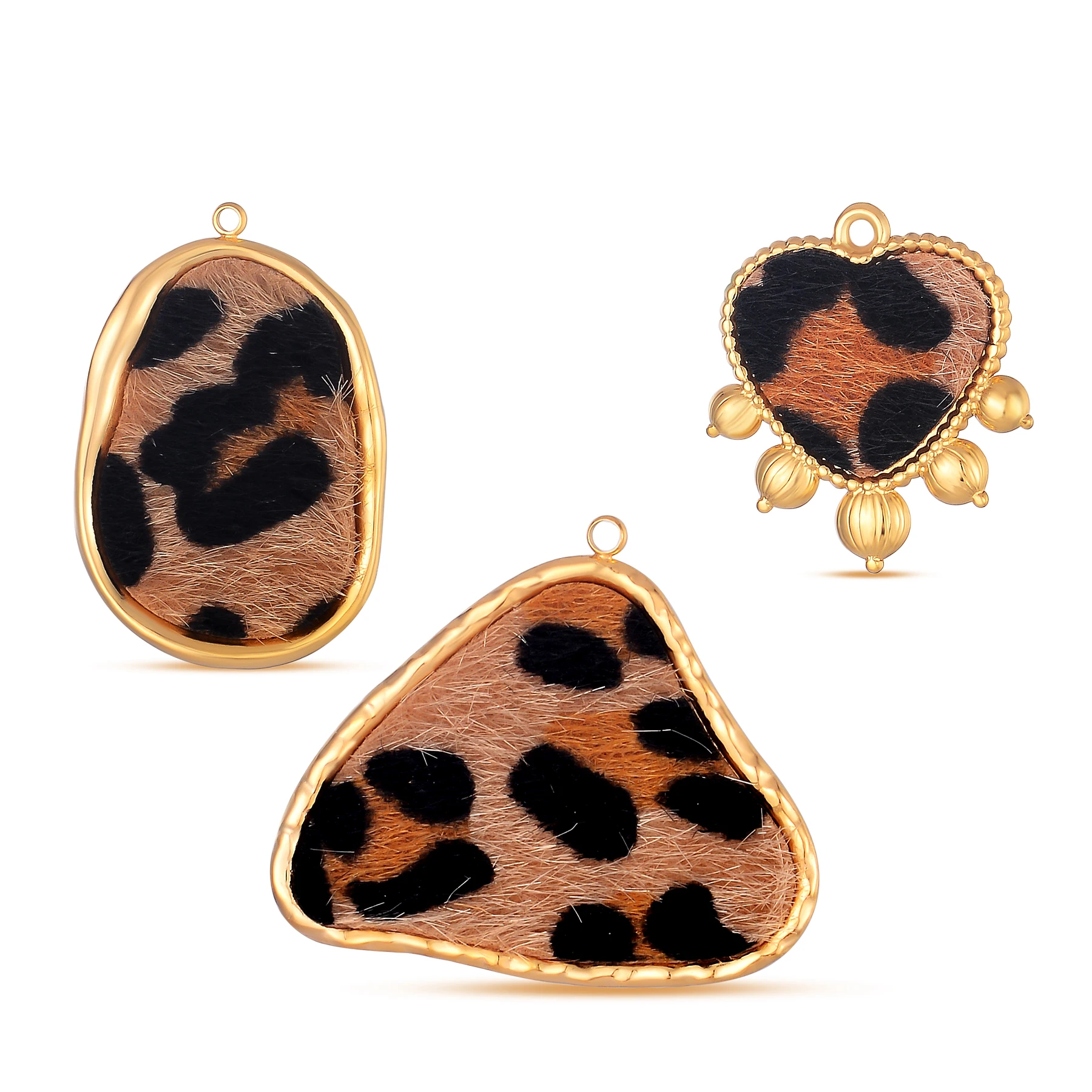 

10 шт./лот сердце/овал/треугольник с леопардовым принтом винтажный кулон для изготовления ручной работы ожерелье серьги аксессуары для одежды