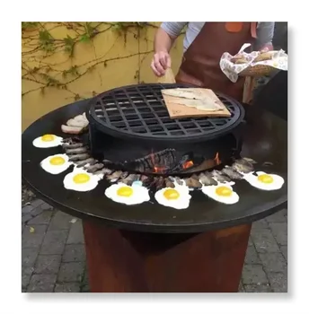 'Factory customize camping charcoal barbecue grill corten steel bbq grills outdoor