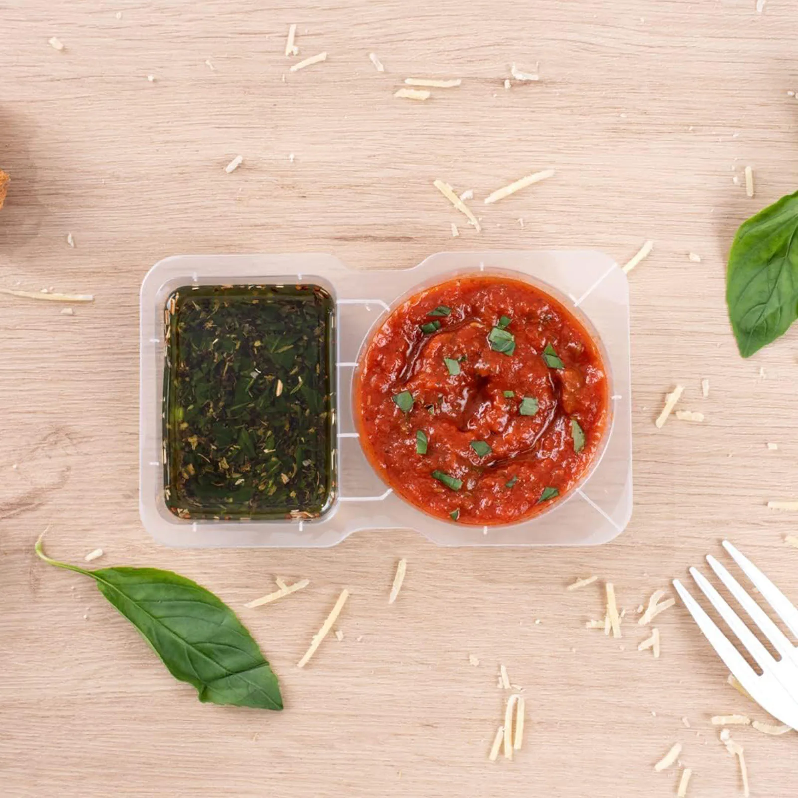 Disposable Plastic Seasoning Sauce Box Easily Store or Hold Side Dishes Containers for to-go Sauce Sampling