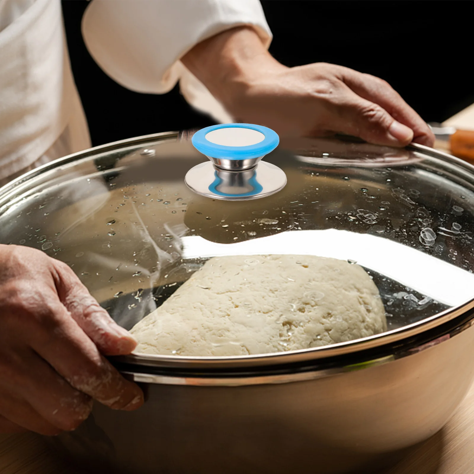 

2pcs Universal Pot Lid Knobs Replacement Kitchen Cookware Cover Handles Heat Resistant Sturdy Aluminum Pp Silicone Compact