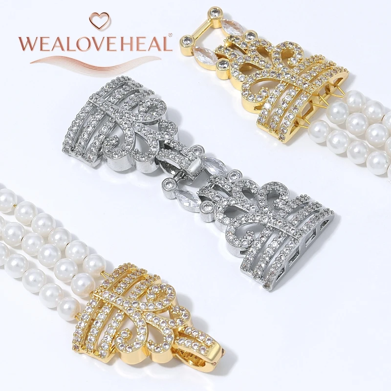 Luxuriöser 18K vergoldeter Messing-Verbinder mit mehrreihiger Schleife und Perlen sowie CZ für DIY-Armband- und Halsketten-Schmuckherstellung. – Detail 15