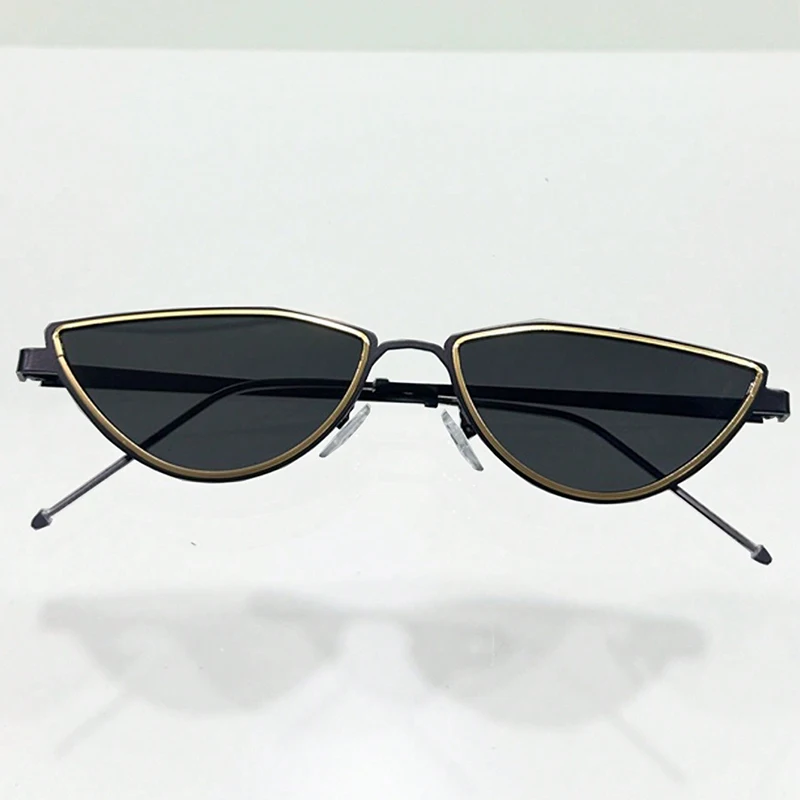 Konkave Form Retro Ultra-kleiner Rahmen Dreieck Brille Sonnenbrille Internet Celebrity Same Cat Eye Sonnenbrille 1215