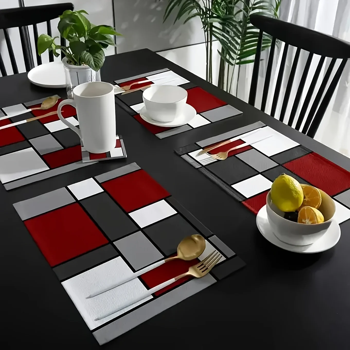 Vibrant Red Heat-resistant  Placemats - Durable and Luxury Holiday Parties, Coffee Tables, Restaurants and Home Decoration