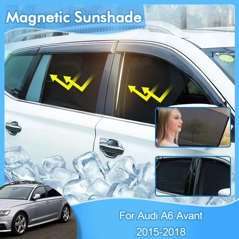 Magnetic Sunshade For Audi A6 Avant 2015 2016 2017 2018 UV Protection Windshield Visor Sun Protection Curtain Car Accessories