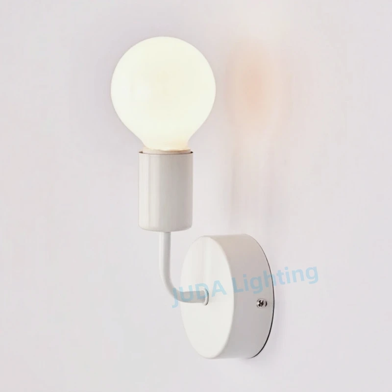 E27 Aisle Lights Modern Iron Wall Lamp Nordic Bedside Lamp Corridor Light Wood Base E27 Socket Lamp Holder Metal Lamp Base DIY