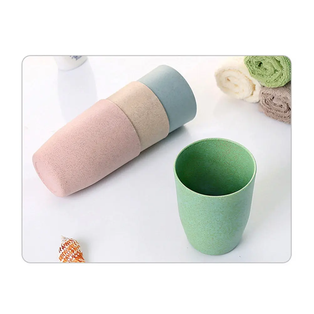 

Wheat Stem Tooth Mug Eco Friendly Biodegradable Bathroom Rinsing Cup for Adults Lightweight Stackable Round Design No Stain