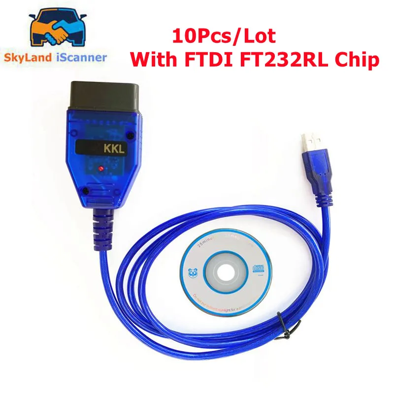 

10Pcs/Lot OBD2 USB Diagnostic Cable For VAG KKL 409 With FTDI FT232RL Chip Car OBD2 Adapter OBD 2 Cable Free Shipping