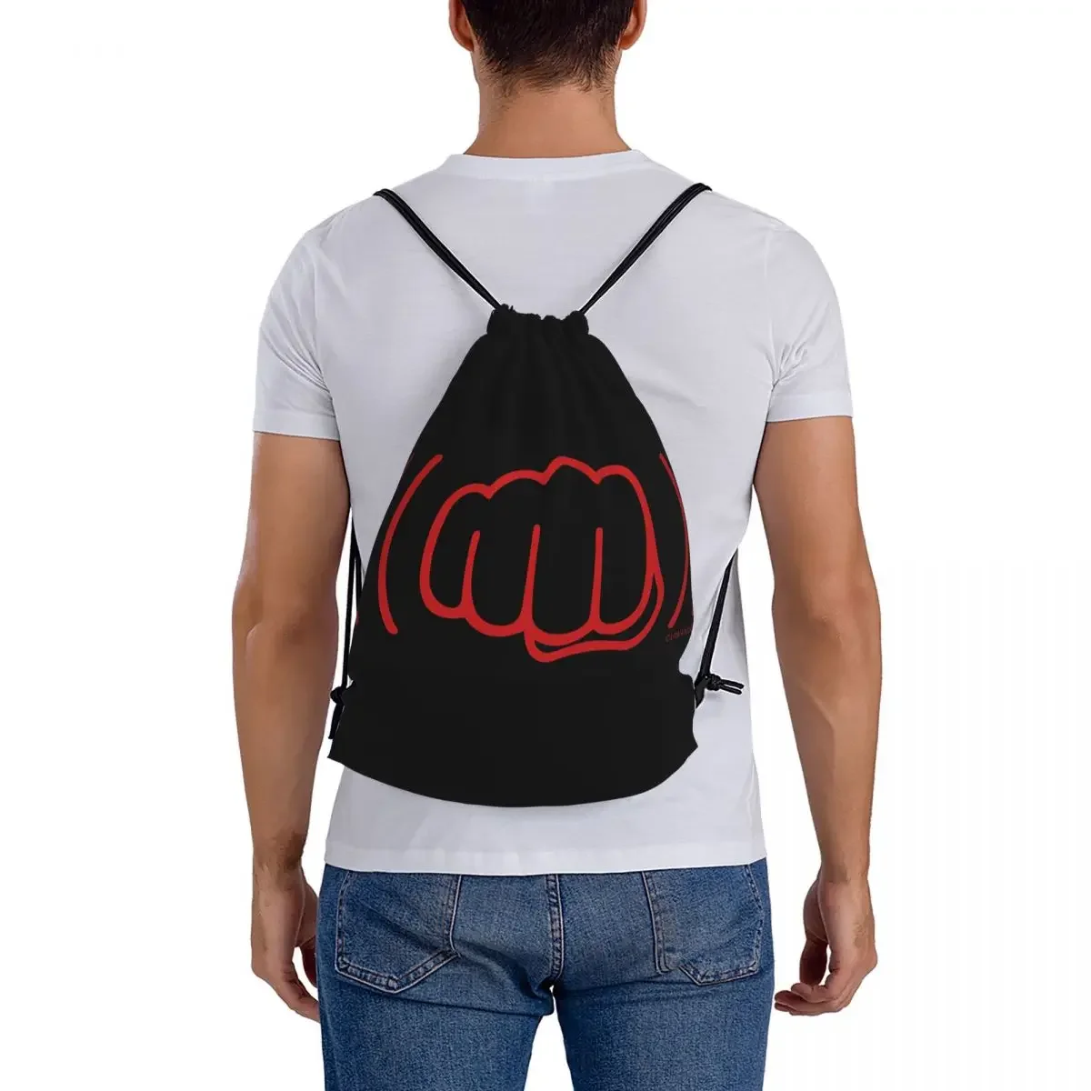 Bolsas de ombro com cordão para homens e mulheres, bolsa para escola, bolsa para mochila, armazenamento de bolso, vermelho, portátil, pacote