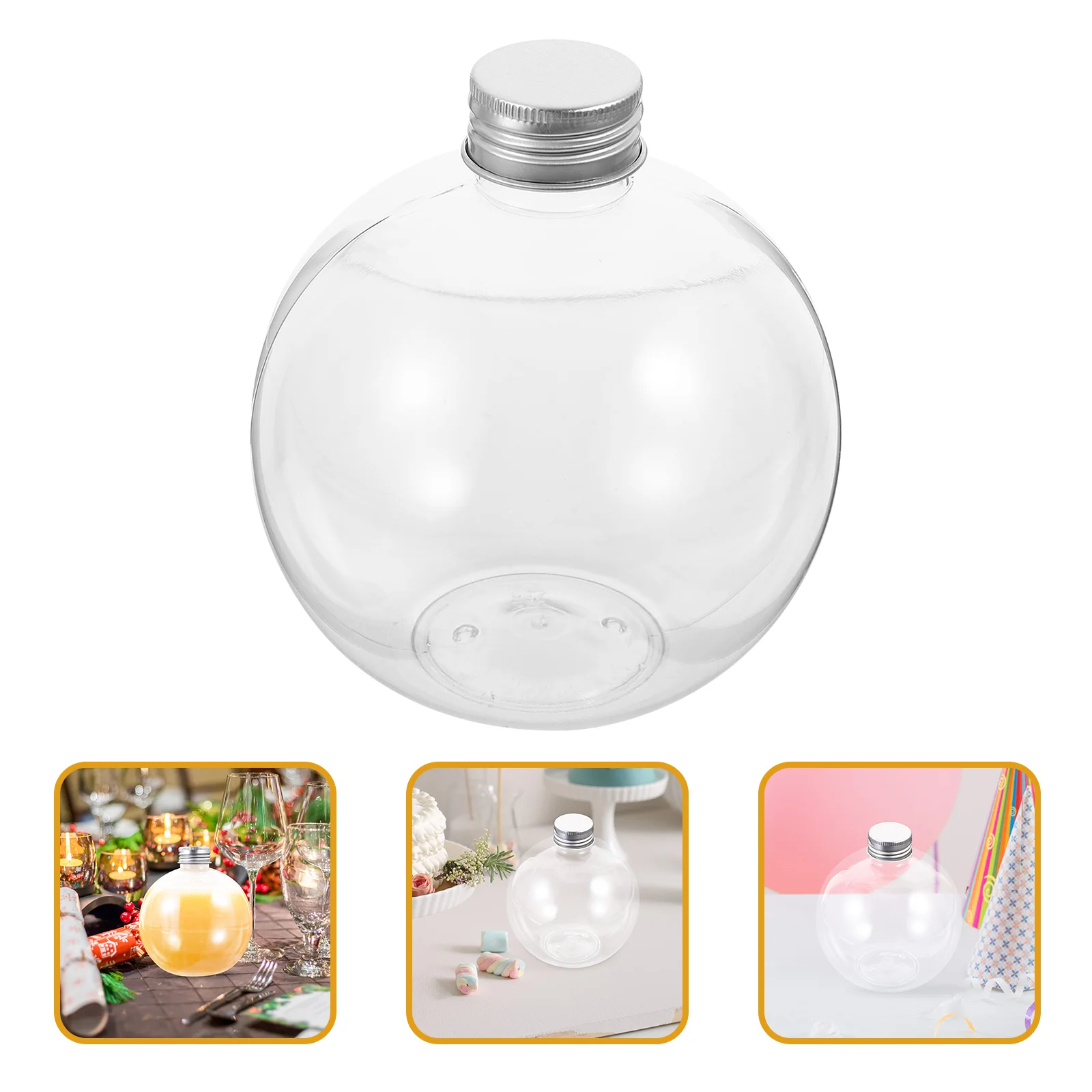 10 Pcs Transparent Spherical Bottle Light Bulb Juice Storage Bottles Plastic Container Lightweight Water Handcraft The Pet Milk