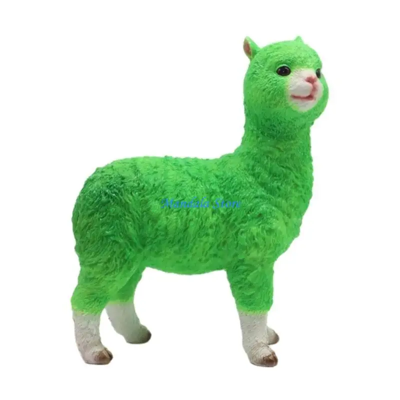 

U2JC Resins Alpacas Figurinee Fairys Garden Alpacas Toy Resins Ornament