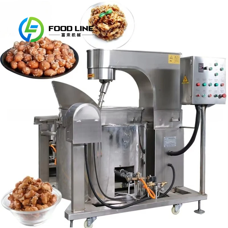 Industrial High Quality Honey Coated Nuts Making Machine Peanut Cashew Walnut Almond Roasting Frying Processor Customized