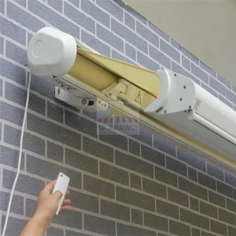 Automatic Electric Telescopic Awning Full Box Aluminum Alloy Outdoor Folding Canopy for Balcony Courtyard Villa Patio Shade