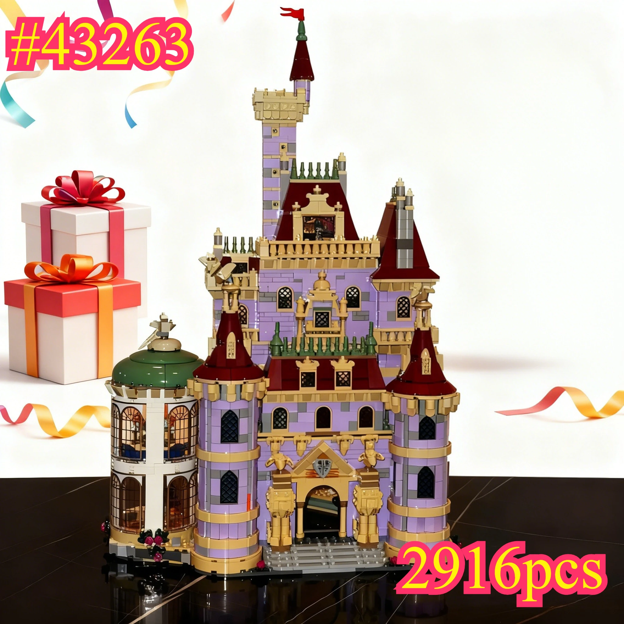 Castillo de cuento de hadas 43263 juegos de bloques de construcción compatibles con partículas Legoed adecuadas para regalos de Navidad 2916 piezas