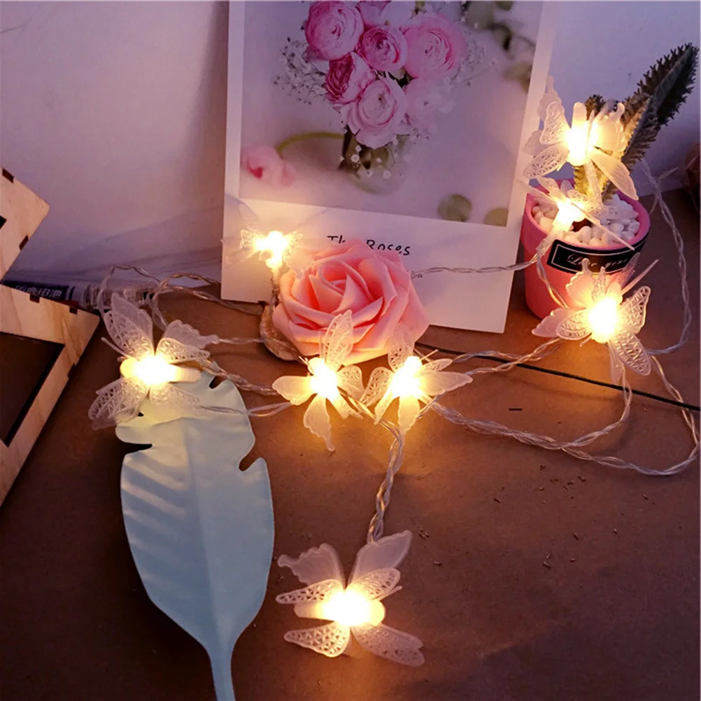 

LED Butterfly String Lights Powered Fairy String Lights Warm White for Party Wedding Bedroom Garden Night Decor