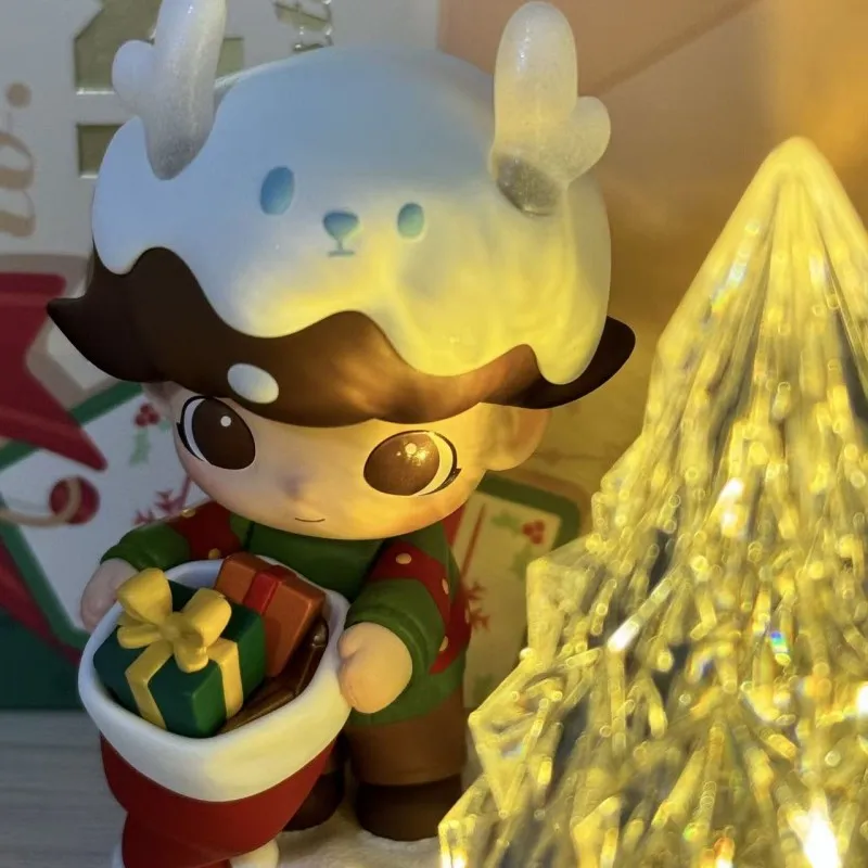 POP MART DIMOO Hadiah Natal Figur Anime Kawaii Blind Box Mainan Kejutan Asli Original Mystery Box Hadiah untuk Anak Perempuan