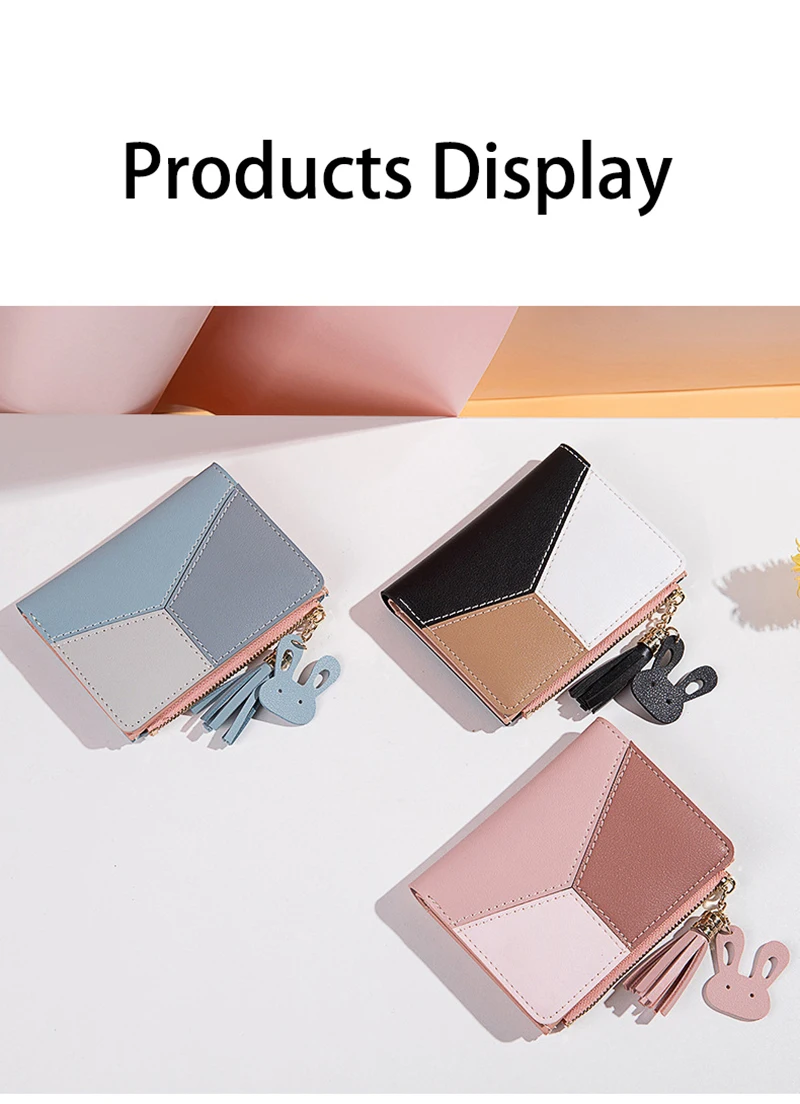 Luxus Marke frauen Brieftasche aus PU Leder Weibliche Karte Halter Geldbörsen Tragbare Damen Kleine Zipper Geldbörsen Mädchen Geschenk – Detail 8