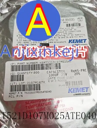 10pcs 100% orginal new best quality  T521D107M025ATE040 100uF 25V 7343D 20%