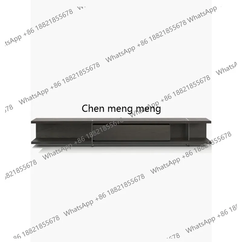 

Modern simple living room TV cabinet Minimalist solid wood audio-visual cabinet Stainless steel low cabinet