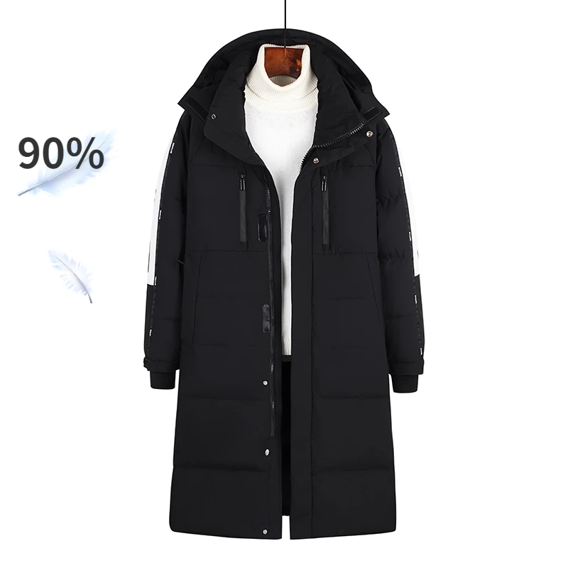 -30 ° Long Down Jacket Men's Winter high quality Windproof Warm White Duck Down Parka Men Korean Style Ski Thickened Hooded Coat