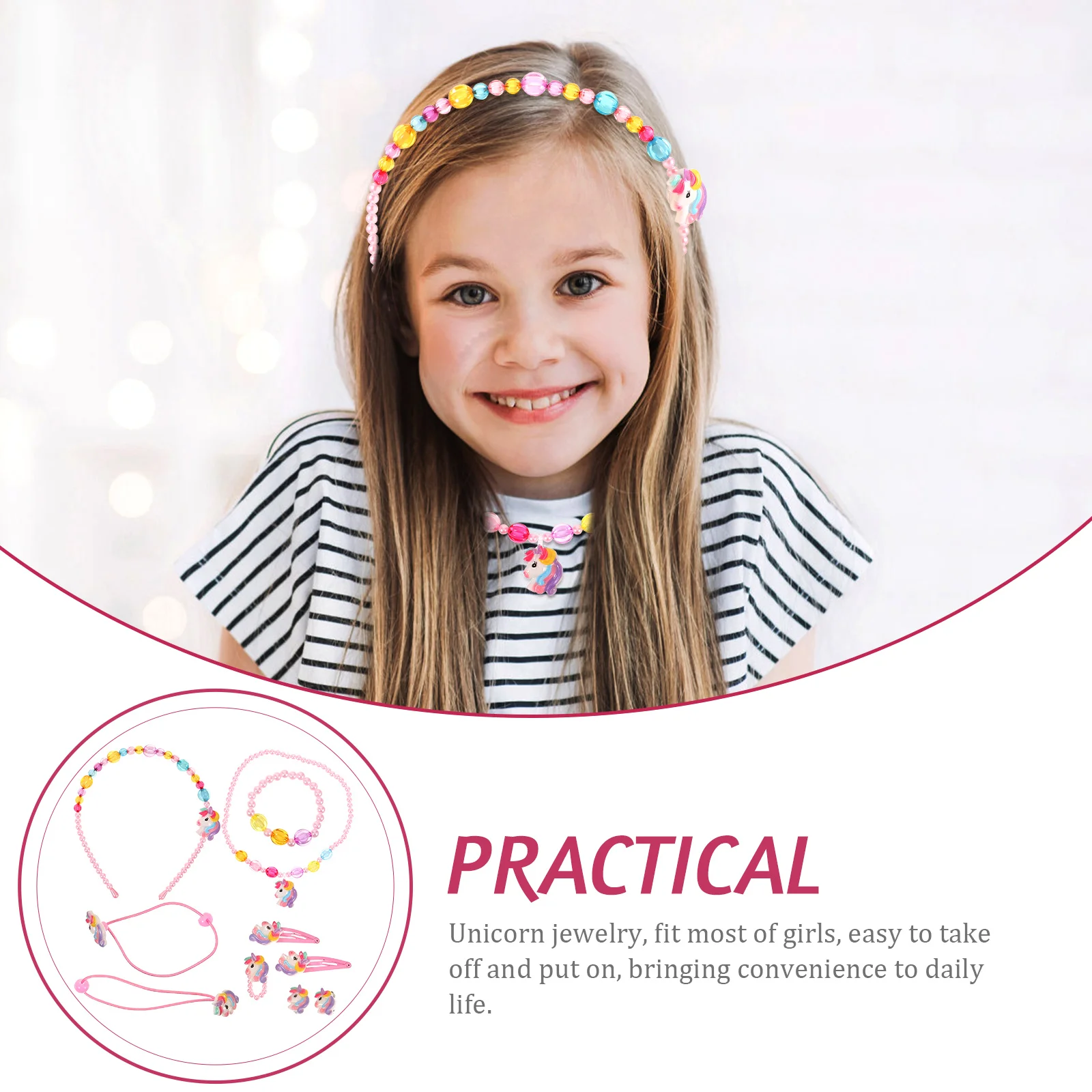 

Children's Necklace Set Jewelry for Little Girls 10 Piece Play Plastic Princess Bracelet Cartoon Kids Costume