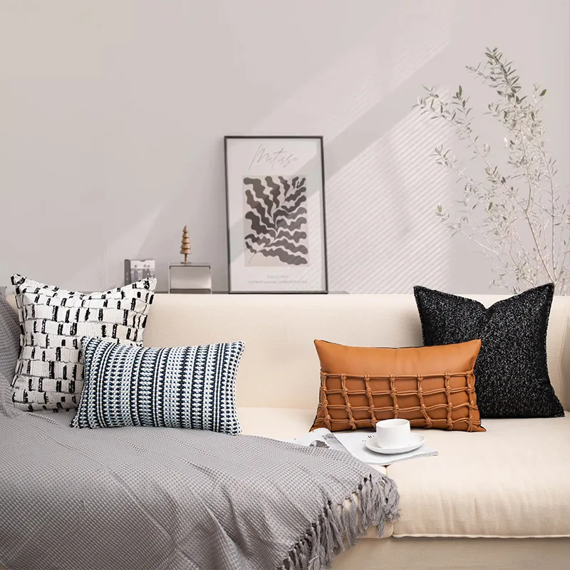 30x50/45X45CM Light Luxury Throw Pillow Cover French Geometry Stamping Waist Cushion Cover Decor Home Decorative Pillowcase