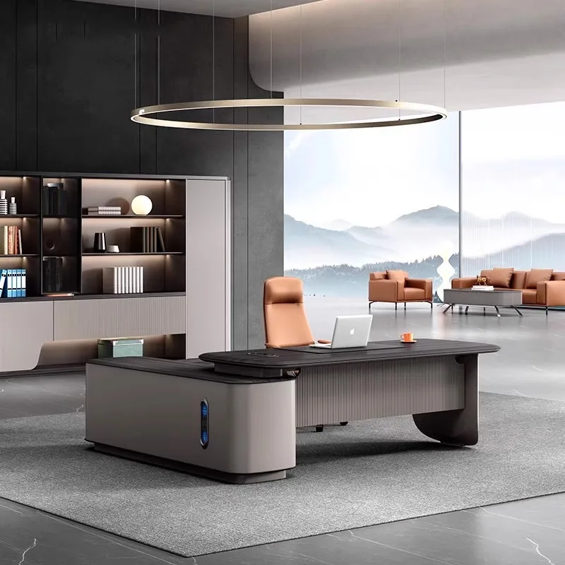 

High-end Boss Table President Table Simple Modern Office Table And Chair Combination Light Luxury Manager Desk Office Furniture