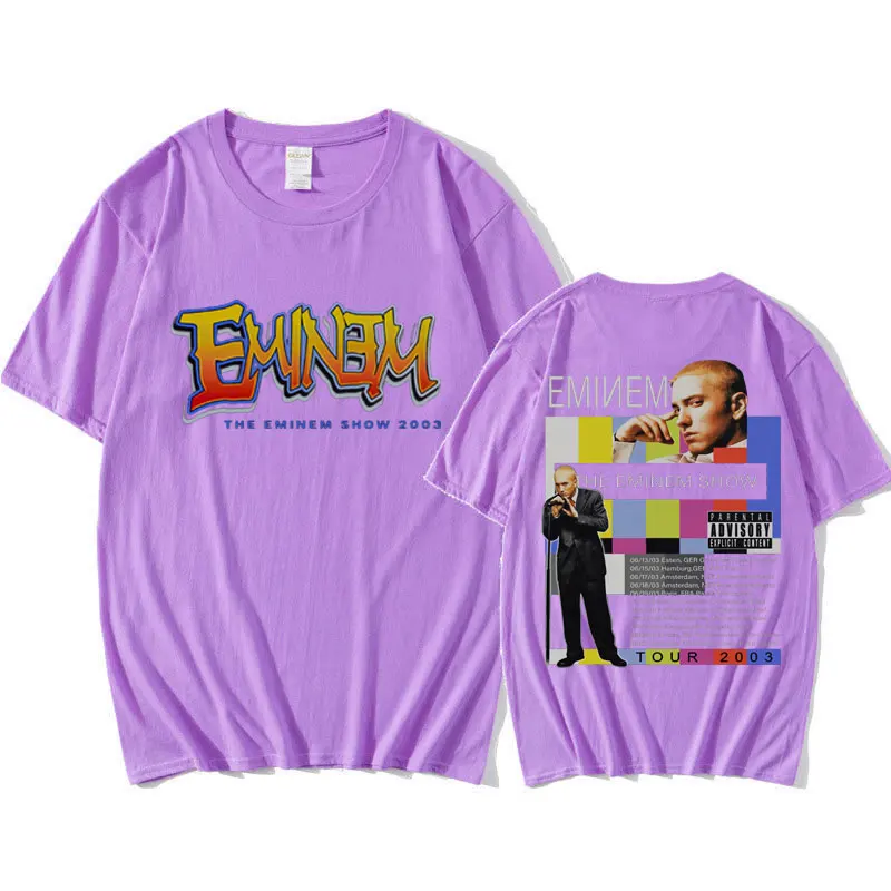 Rapper Eminem T Shirt Men's Clothing Hip Hop Harajuku T-shirt Stylish Retro Gothic Short Sleeves Tees Male Oversized Streetwear image 3