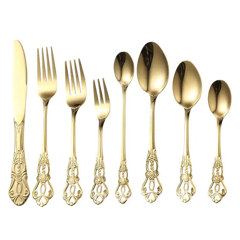 

Imperial Court Stainless Steel Knife and Fork Spoon Relief Palace Style Western Food Tableware Hotel Western Restaurant Steak