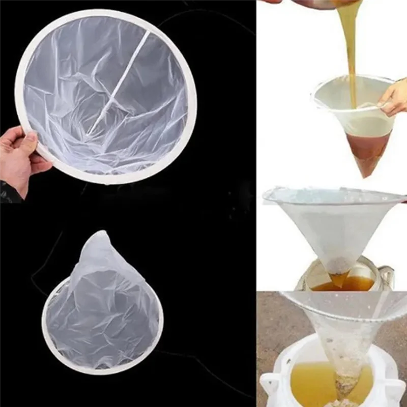 

A96I-Beekeeping Honey Strainer Filter Screen Purifier Apiary Equipment Tool Colanders Kitchen Gadget 2Piece Nylon