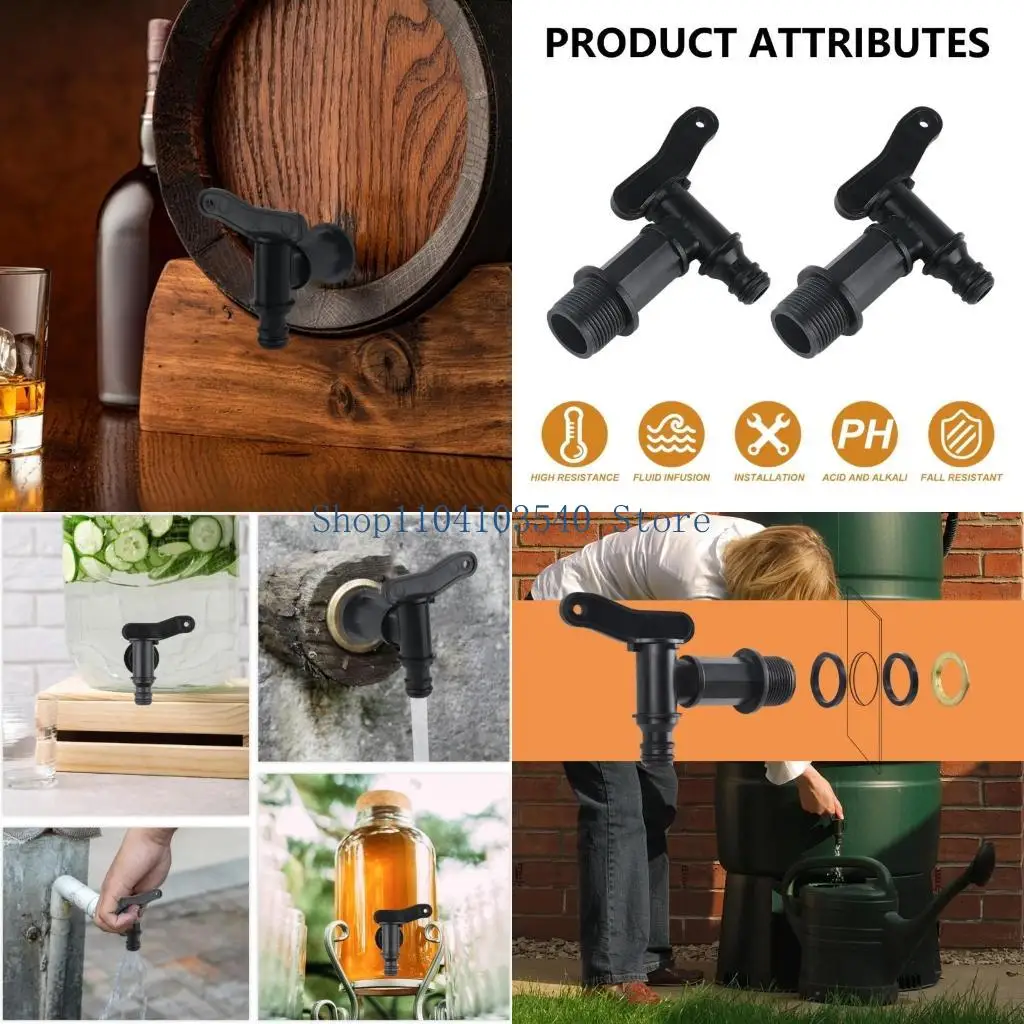 

02DC 2PCS Пластиковый запасной кран 3/4 -дюймовый бак Адаптер с латунной гайкой