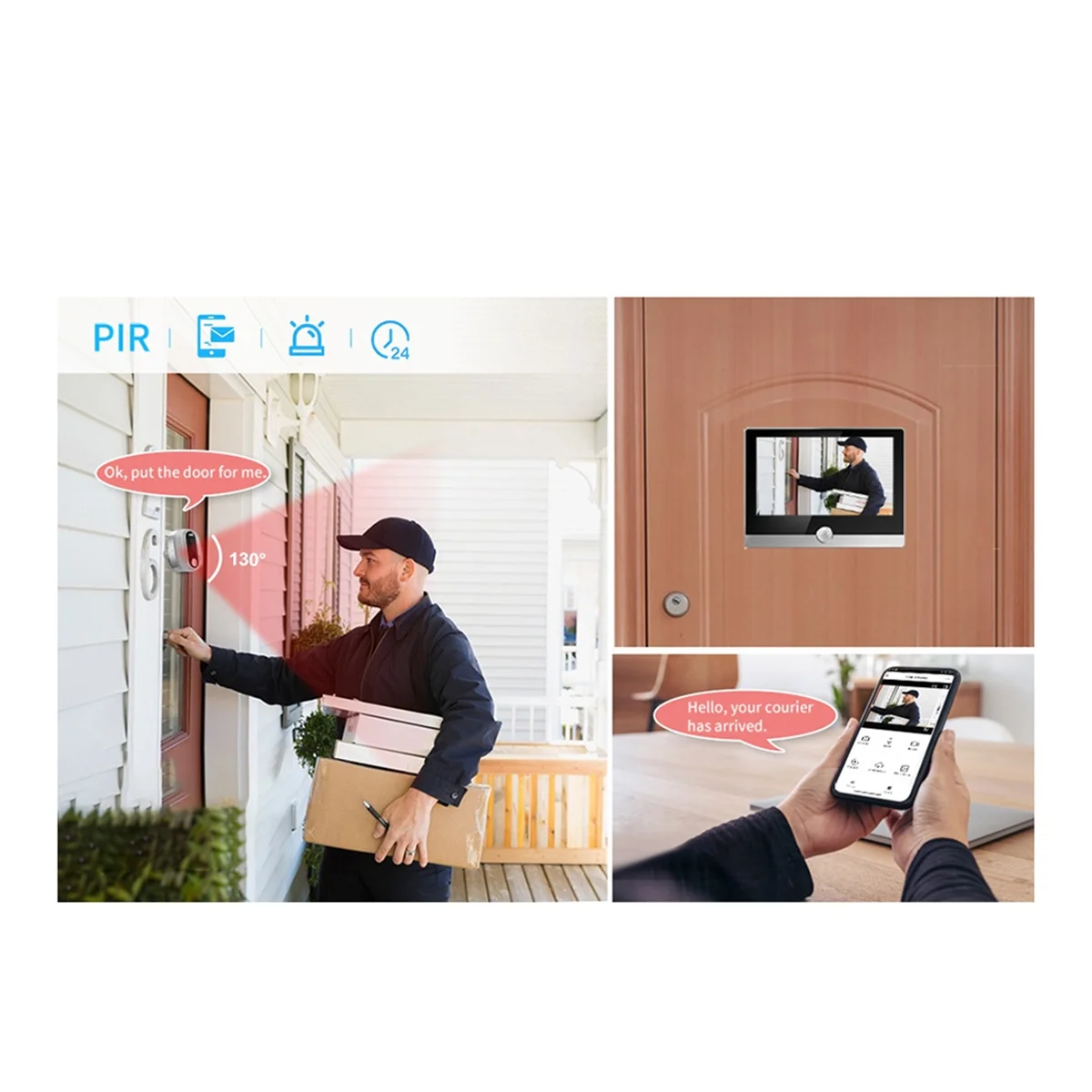 ATS-Tuya 1080P Wi-Fi дверной звонок камера для Google Alexa Smart Life беспроводной электронный дверной звонок PIR Motion