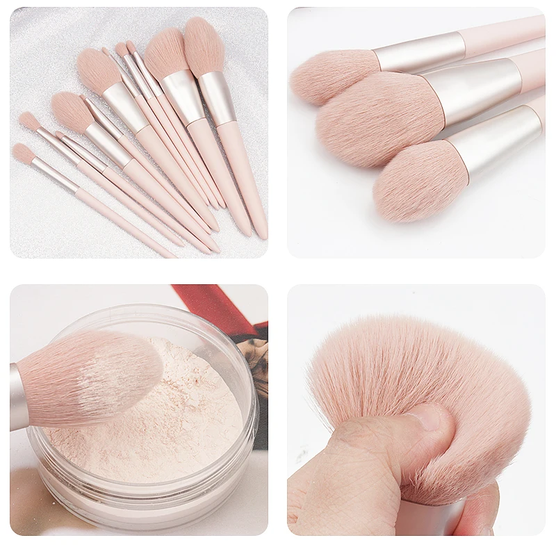 11 Pcs Pink Makeup Brushes Set Eye Shadow Foundation Women Cosmetic Brush Eyeshadow Blush Powder Blending Beauty Make Up Tools