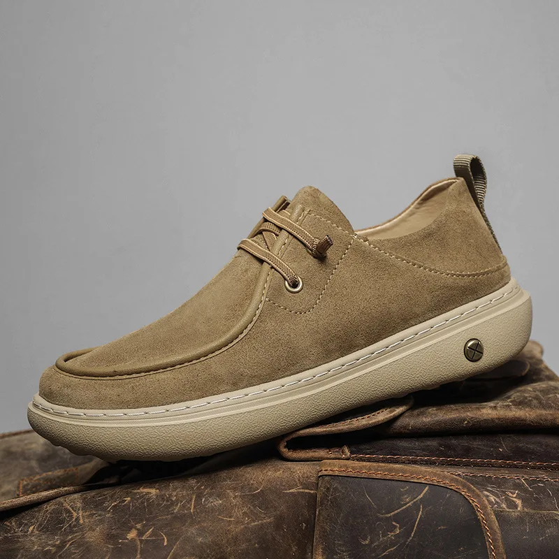 

Spring Shoes for Men Suede Leather Casual Shoes Concise Flat Skateboard Shoes Street Fashion Loafer