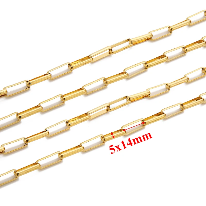 1 Meter lange Edelstahl-Boxketten, Gliederketten in Großpackung, DIY-Schmuckherstellung, Armbänder, Zubehör, Bastelbedarf – Detail 3