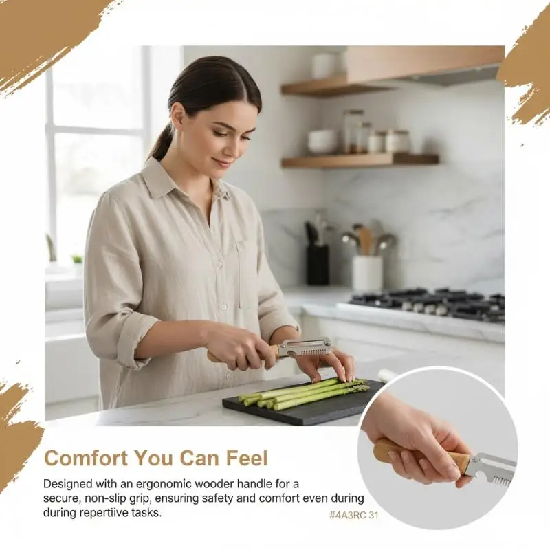 Ultra-Sharp Bottle Opener Stainless Steel Vegetable Peeler With Wooden Handle Multi-Functional For Kitchen