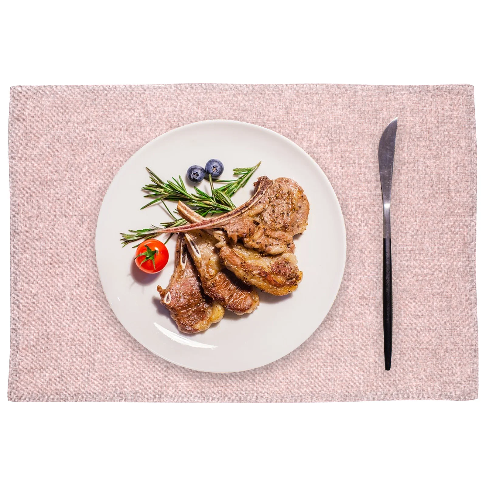 

4Pcs Linen Placemats Anti-Slip Insulated Table Mats Washable Reusable Dining Kitchen Coffee Bar Tableware Protection Simple