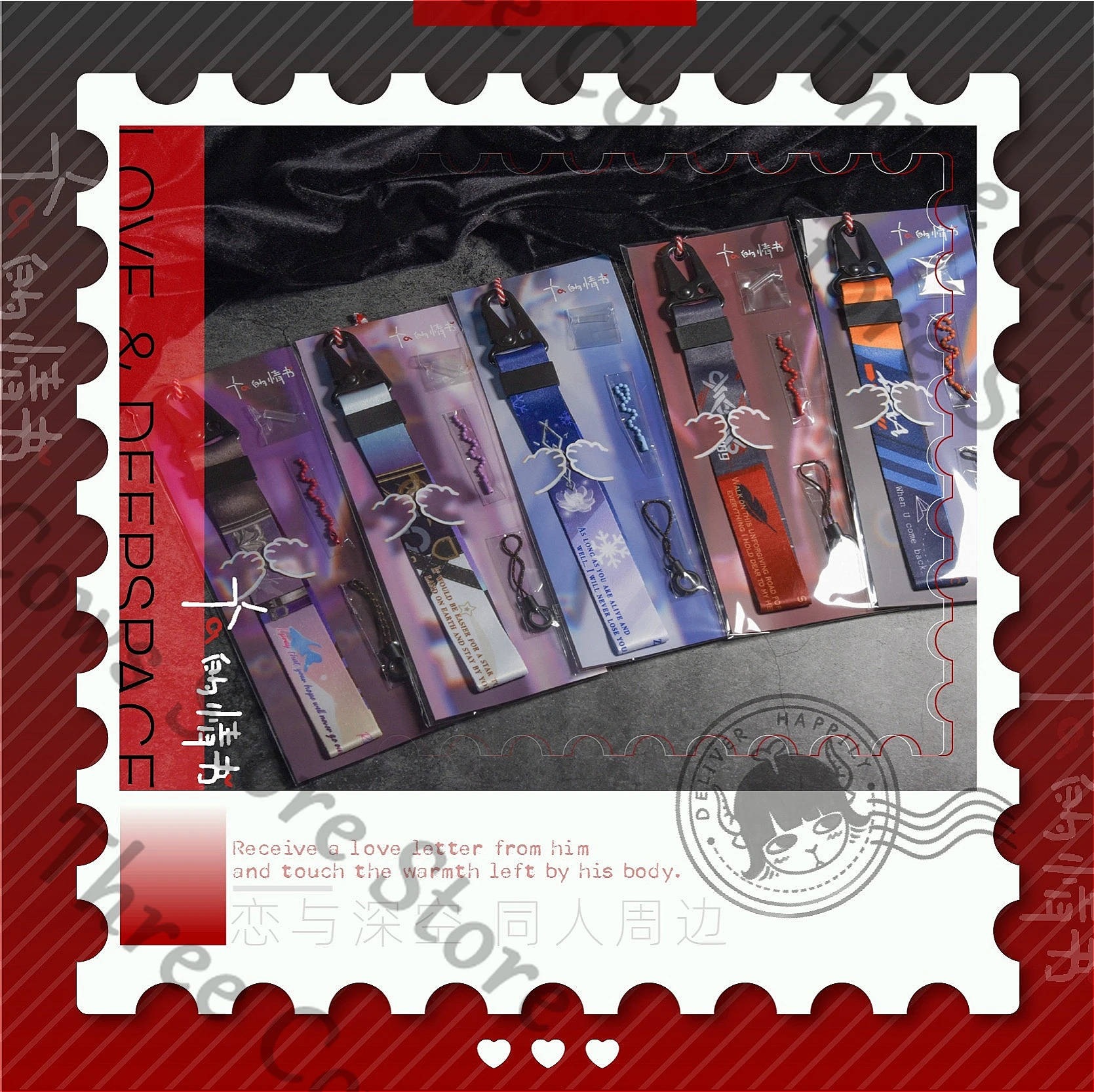 

Anime Love and Deepspace Caleb Rafayel Zayne Sylus Xavier Cosplay Cell Phone Lanyard Charm Hanging Wire Phones Strap Fans Gift