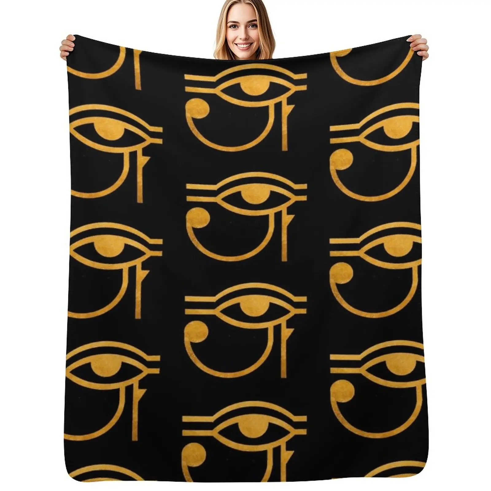 

Oudjat - Eye of Horus - gold Throw Blanket Stuffeds Picnic Extra Large Throw heavy to sleep Blankets