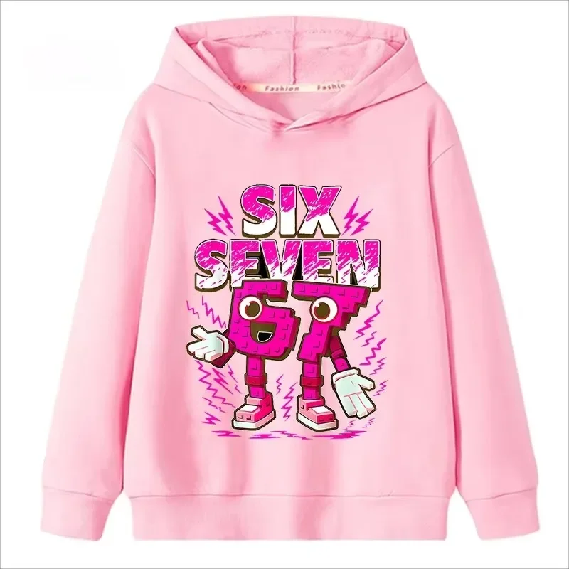 2026 67 Six Seven Italian Brainrot Hoodie Funny Graphic Jersey Girls Kids Polar Warm Kids Autumn Hoodie Casual Unisex Sweatshirt