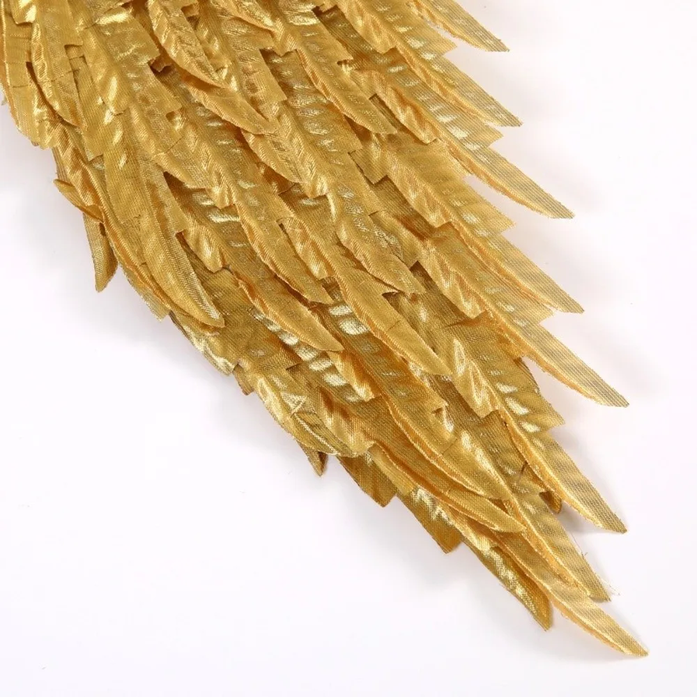 Solid Color Fallen Angel Costume Accessories with Adjustable Strap Fancy Dress Style Feather Angel Wings Metallic Silk Texture