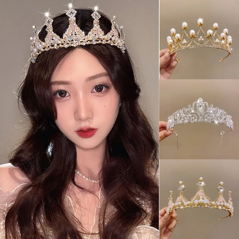 

Children's Princess Crown Crystal Tiara Girls Hair Accessories High-end Atmosphere Dance Performance Birthday Gift Crown