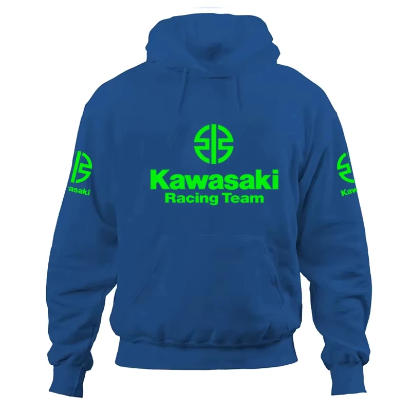 Kawasaki Logotipo de motocicleta 2025 Primavera_Summer Nueva tendencia de moda Y2K Sudadera con capucha para hombre Deportes al aire libre Ropa atlética Sudadera con capucha para mujer