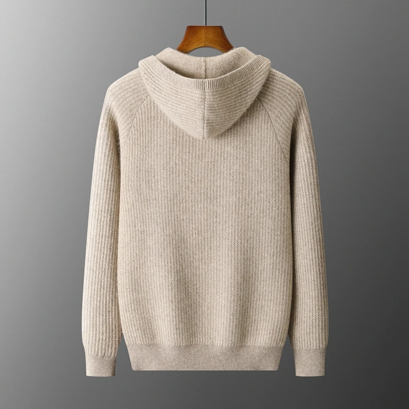 

ANGEL мужские кардиганы с капюшоном, кашемировый свитер, осень-зима, повседневные карманы на молнии с рукавами реглан, 100% кашемировый трикотаж, одежда