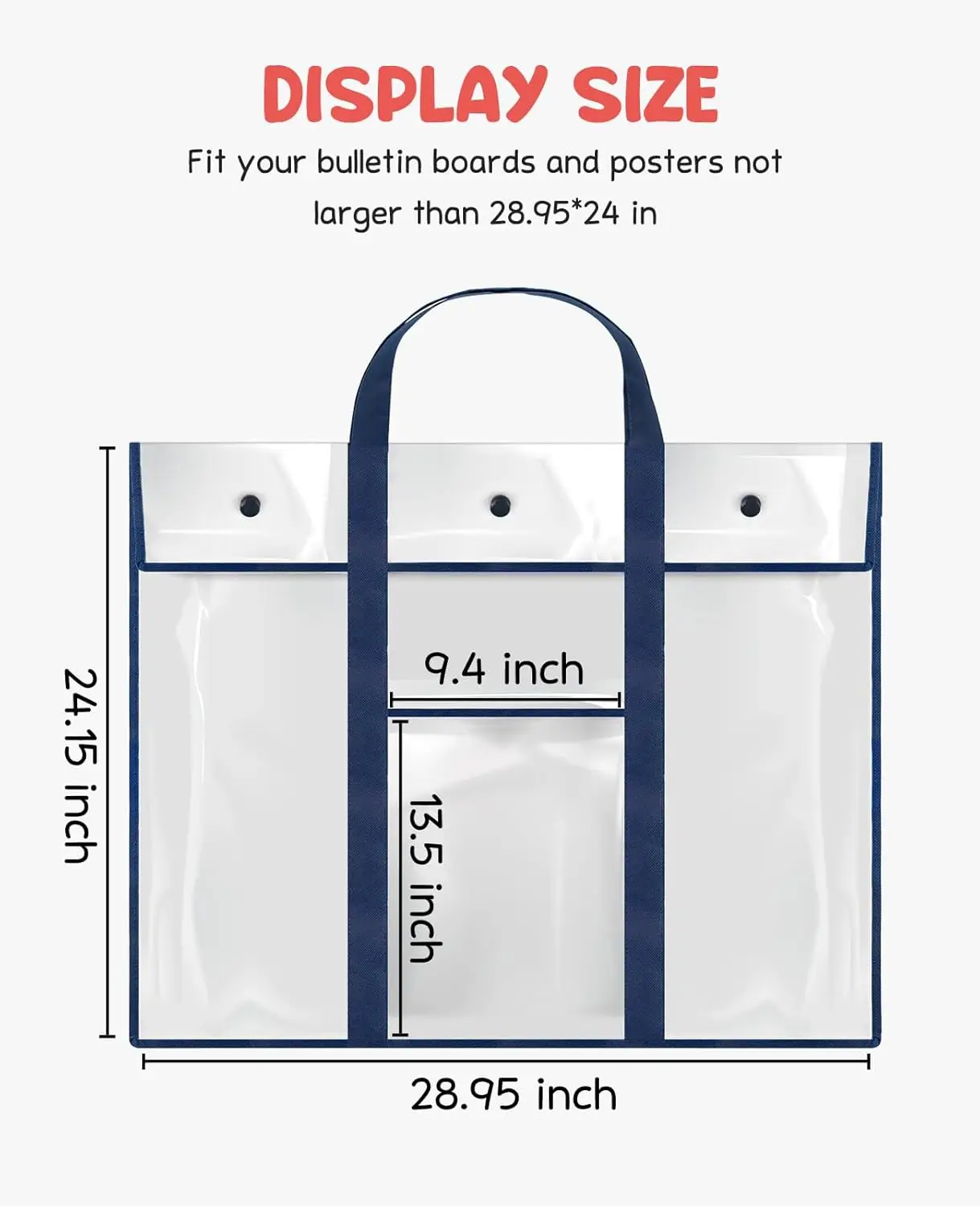 Grand sac de rangement pour affiches (31.5 "× 25.5"), support pour tableau d'affichage, conteneur de portefeuille d'art pour l'organisation de la salle de classe des enseignants, 3 paquets