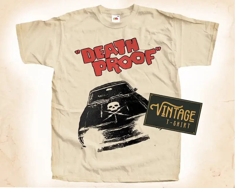 

Death Proof V1 T shirt Tee Natural Vintage Cotton Movie Poster All Sizes